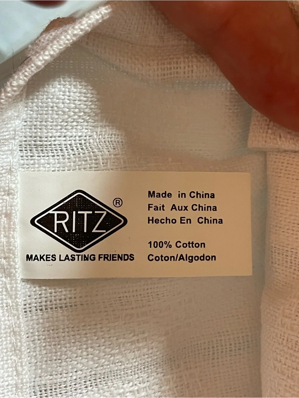 Warren Kimble Ritz patriotic dish towels 2 cotton white cream red blue USA flag